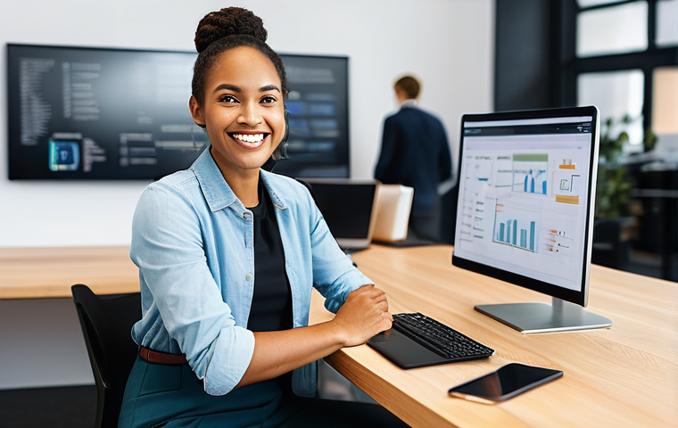 비즈니스 애널리스트 리더십 역량 - **Business Analyst Bridging Communication Gaps**
    "In a brightly lit, dynamic office environment,...