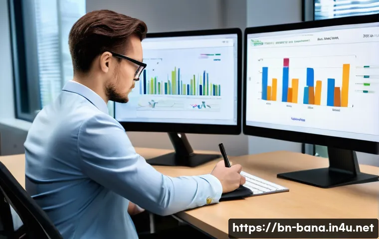 비즈니스 애널리스트 실습 자료 - **Image Prompt 1: Data Analysis and Problem Solving with Modern Tools**
    A gender-neutral busines...