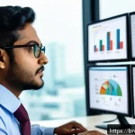 비즈니스 애널리스트 교육 과정 - A professional Bangladeshi business analyst in a modern office setting, wearing formal attire and gl...